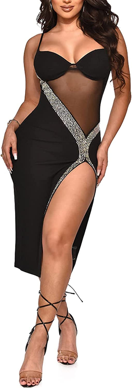 Thumbnail: Women Sexy Birthday Dress Hot Drilling Process Sexy Dress Party Club Night Dres