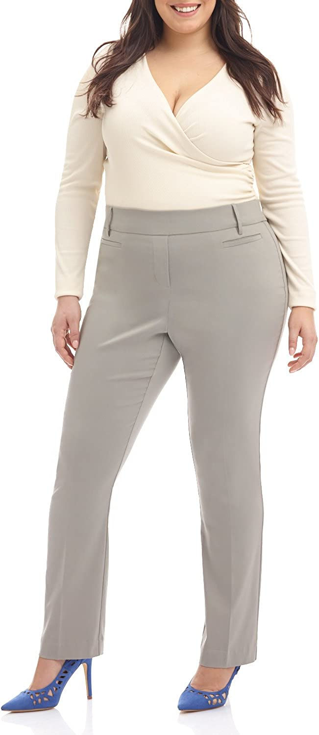 Thumbnail: Rekucci Curvy Woman Ease into Comfort Plus Size Straight Pant w/Tummy Control