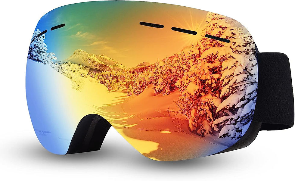 Thumbnail: FONHCOO Ski Goggles for Men Women, Anti-Fog OTG Snow Snowboard Glasses with Det