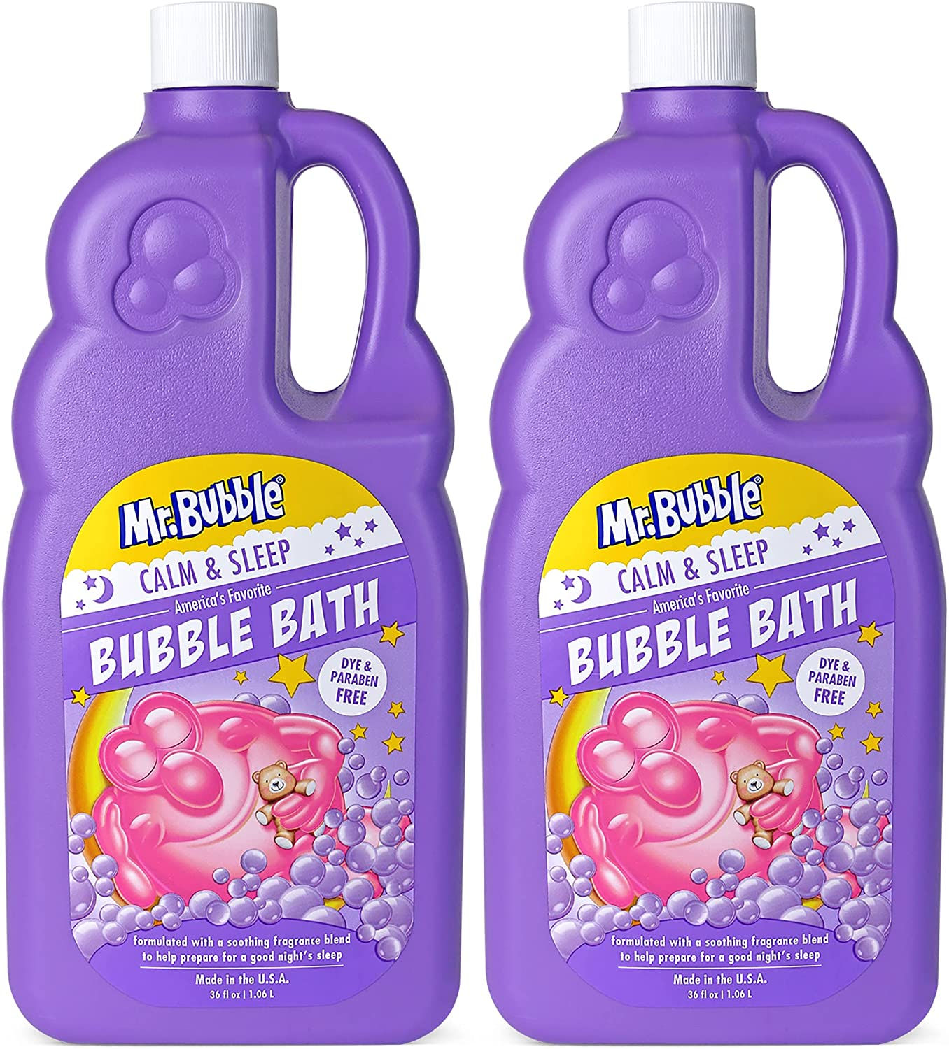 Mr. Bubble Calm & Sleep Bubble Bath (Pack of 2 Bottles, 36 fl oz Each)