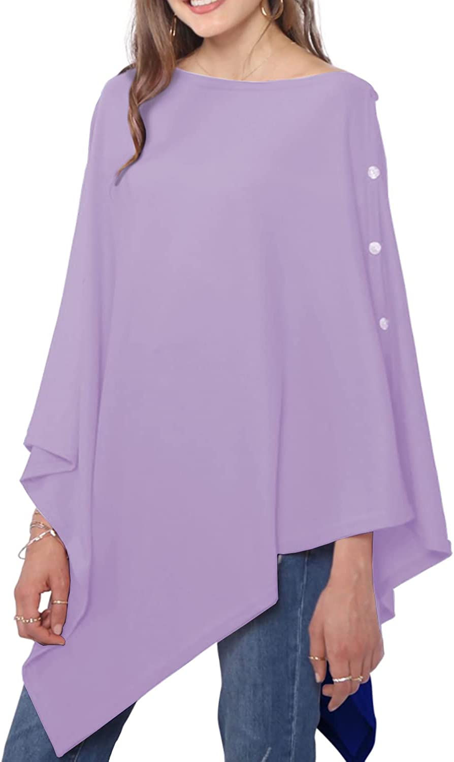 Thumbnail: MissShorthair Women's Lightweight Knitted Scarf Poncho Sweater Cape Shawl Versa