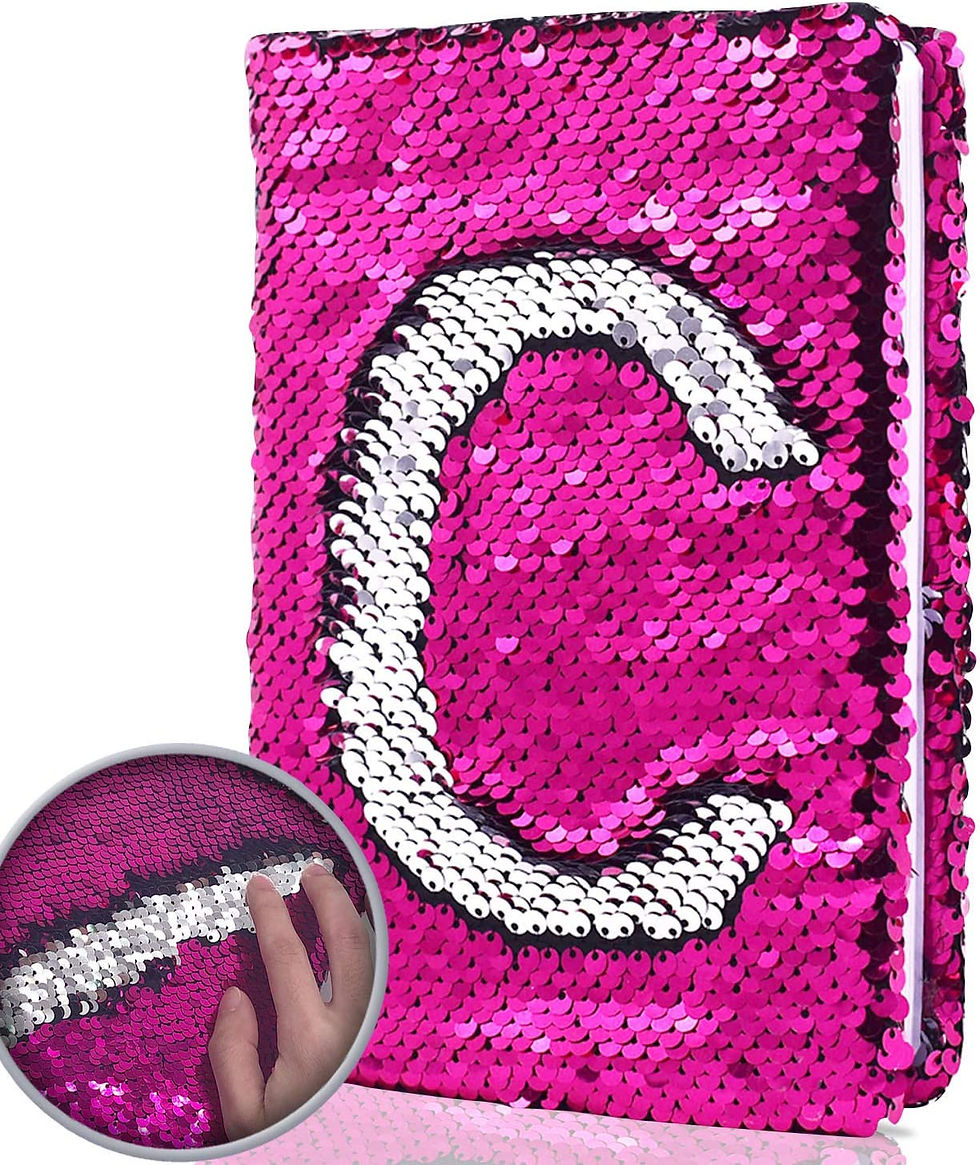 Thumbnail: GINMLYDA Sequin Girls Journal for Kids, 8.5x5.5 Inches 160 Lined Pages Diary fo