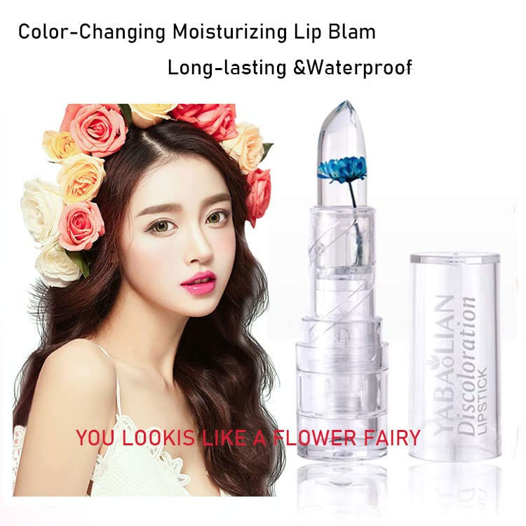 Thumbnail: 6PACK Clear Crystal Double Flower Jelly Lipstick Set,Magical Mood&Temperature&P