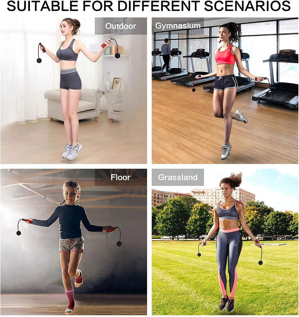Thumbnail: APLUGTEK Jump Rope, Training Ropeless Skipping Rope for Fitness, Adjustable Wei