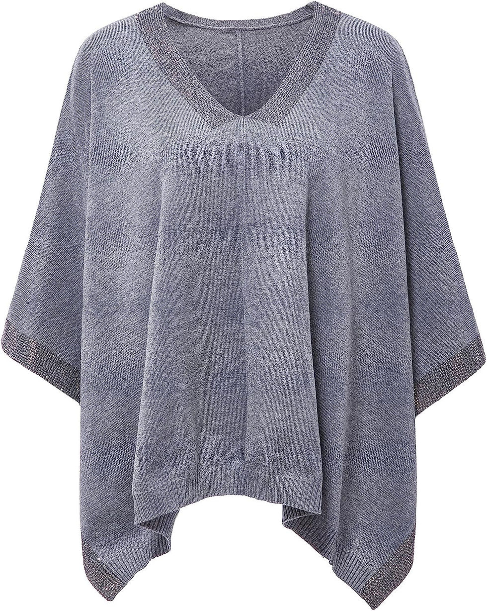 Thumbnail: GRAN ORIENTE Women's Warm Shawl Wrap Fashion Blanket Scarf Open Front Knitted S