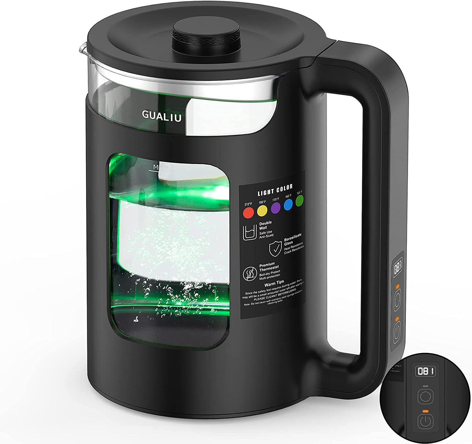 Electric Kettle Smart Quiet Water Boiling Tea kettle Prevent Limescale Rusted