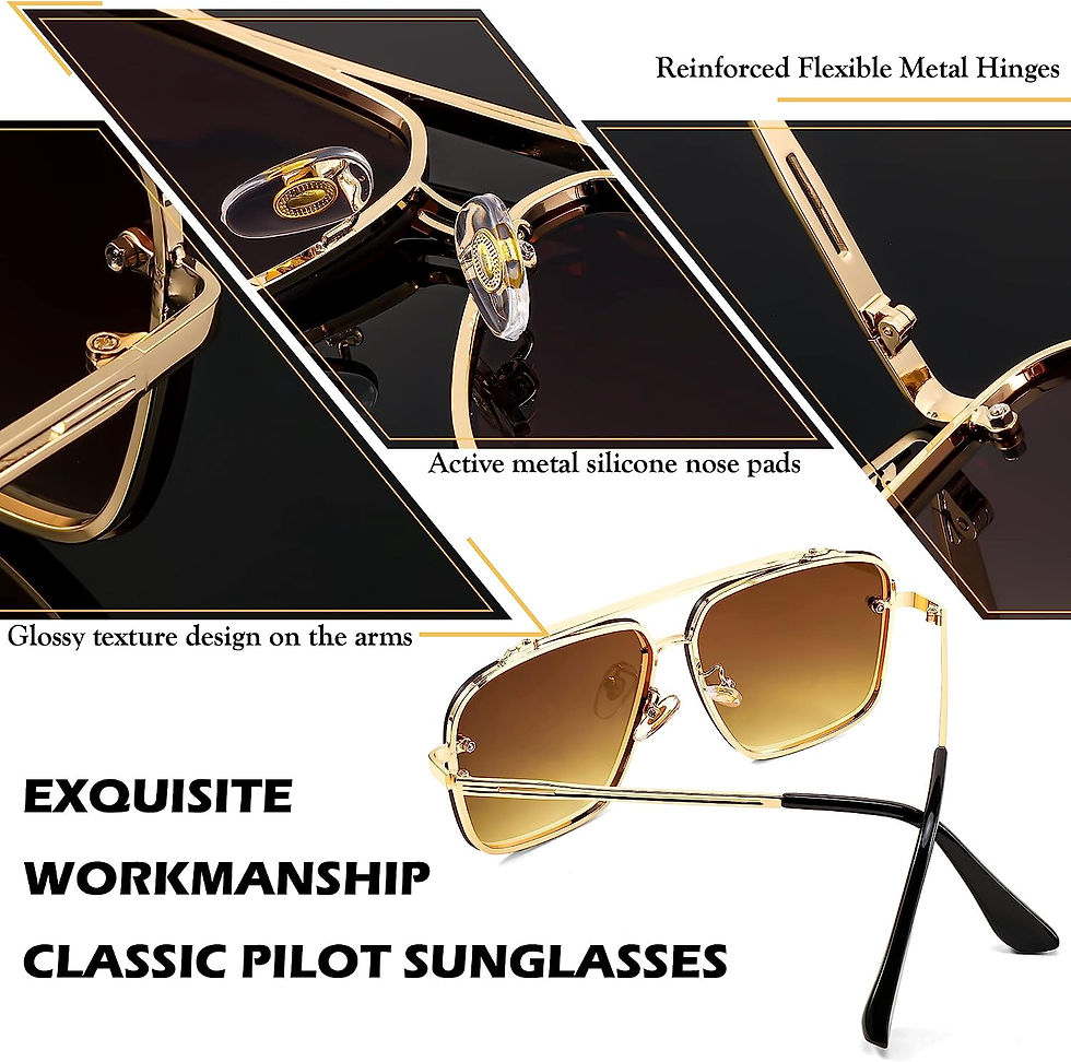 Thumbnail: FEISEDY Fashion Square Pilot Sunglasses For Men Women Vintage Metal Gradient Gl