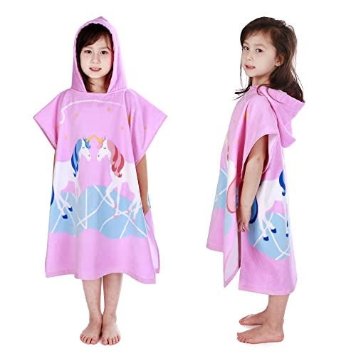 Thumbnail: LOBETOAED Kids Hooded Beach Bath Towel, Baby Surf Poncho Toddlers Soft Real Cot