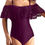 Thumbnail: Holipick Women Off Shoulder Swimsuits Tummy Control One Piece Bathing Suits Ruf
