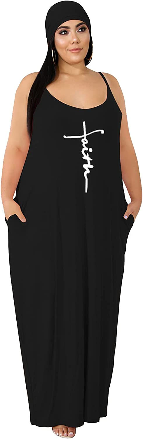 Thumbnail: Tycorwd Women's Plus Size Casual Maxi Dresses Summer Suspender Beach Dress Sund
