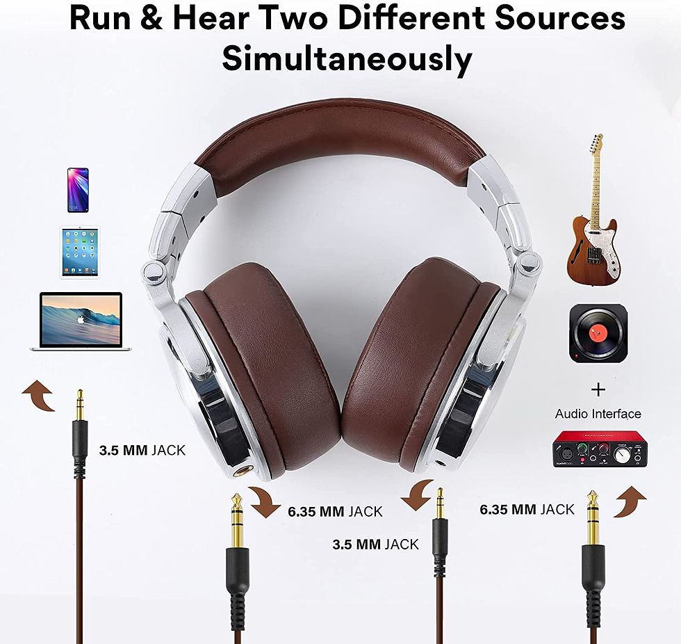 Thumbnail: Over Ear Headphone, Wired Premium Stereo Sound Headsets with 50mm Driver, Folda