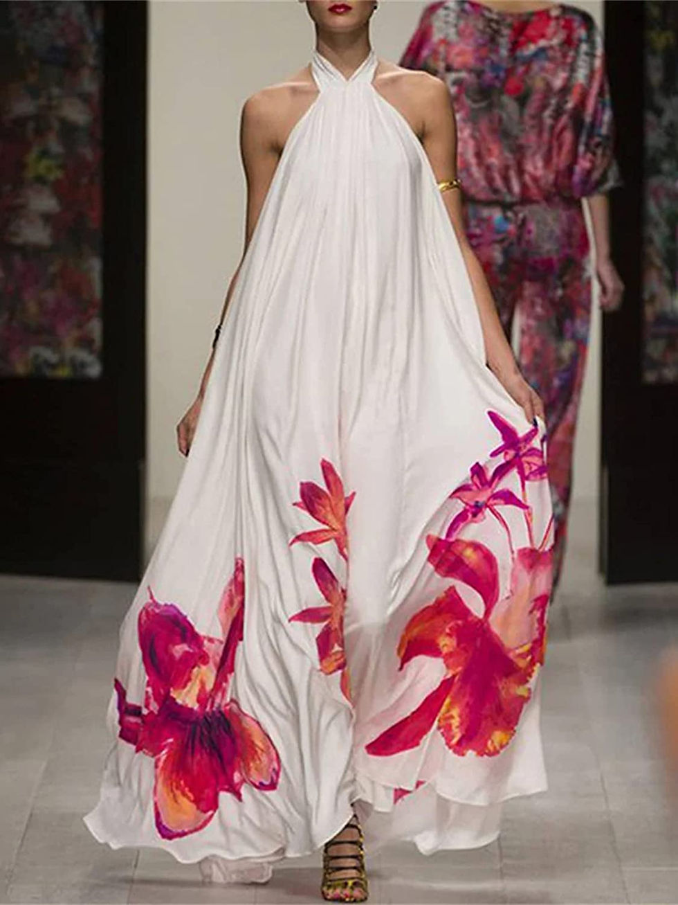 Thumbnail: Celmia Womens Sleeveless U Neck Maxi Dresses Causal Beach Boho Summer Long Dres
