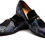 Thumbnail: Men's Vintage Velvet Embroidery Noble Loafer Shoes Slip-on Loafer Smoking Slipp