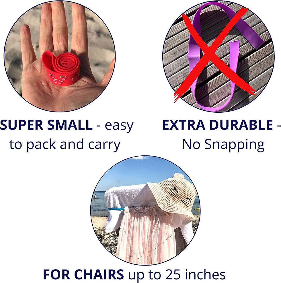 Thumbnail: Towel Bands (6 Pack) - for Beach Pool & Cruise Chairs I Extra Durable - No Snap