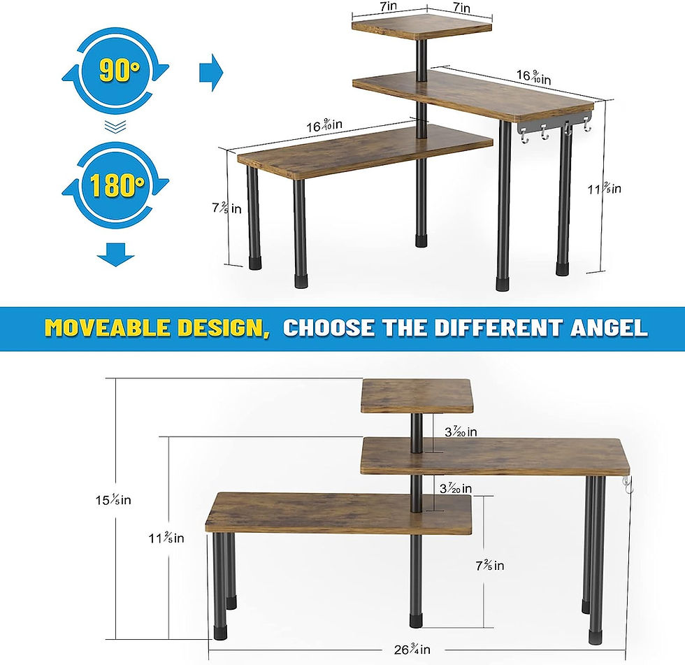 Thumbnail: Kitchen Countertop Organizer Kitchen Organization, 3 Tier Shelf Moveable Corner