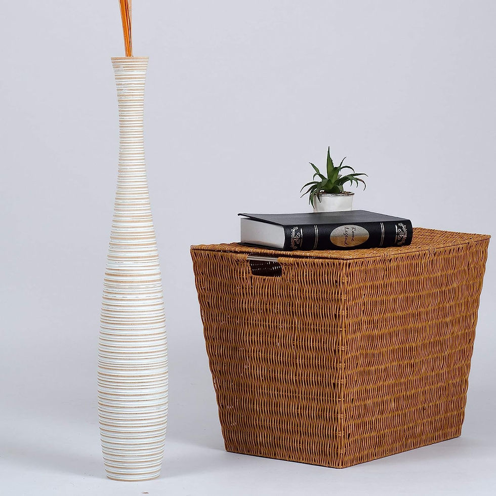Thumbnail: LEEWADEE Large Floor Vase – Handmade Flower Holder Made of Wood, Sophisticate