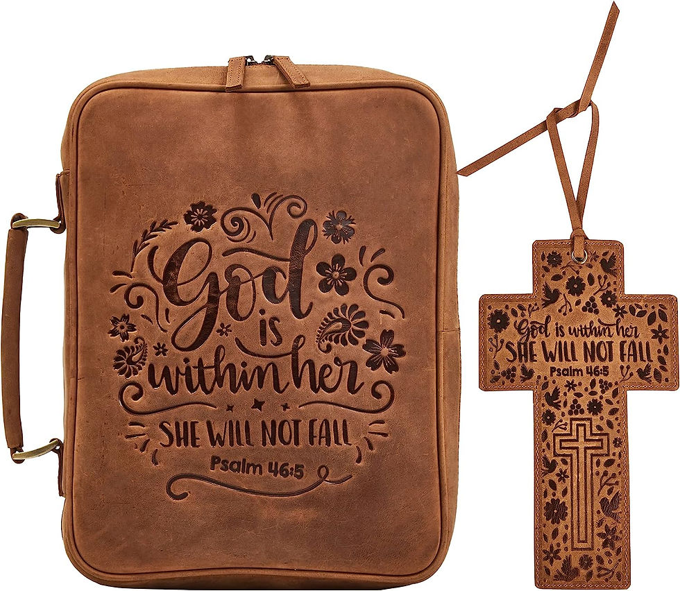 Thumbnail: Bible Case for Women Bible Cover for Men Medium Zipper Leather Bible Covers for