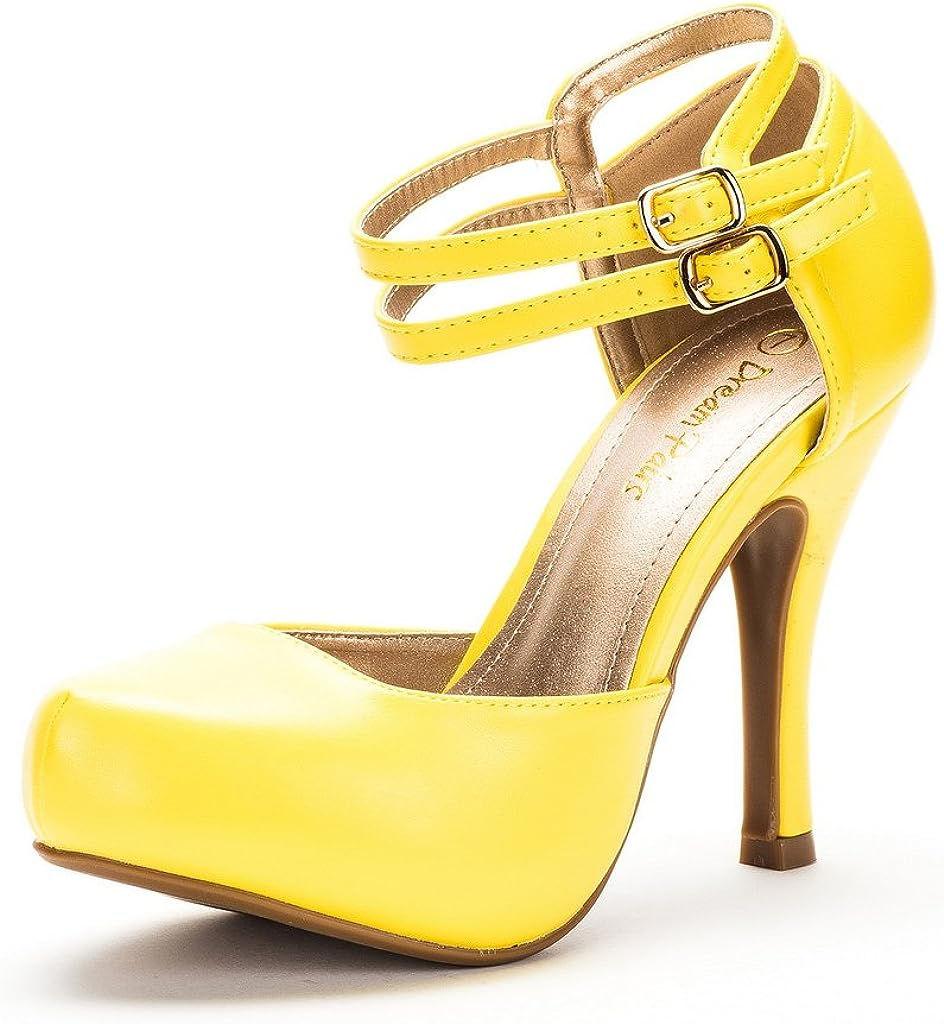 Thumbnail: DREAM PAIRS Office-02 Women's Classy Mary Jane Double Ankle Strap Almond Toe Hi
