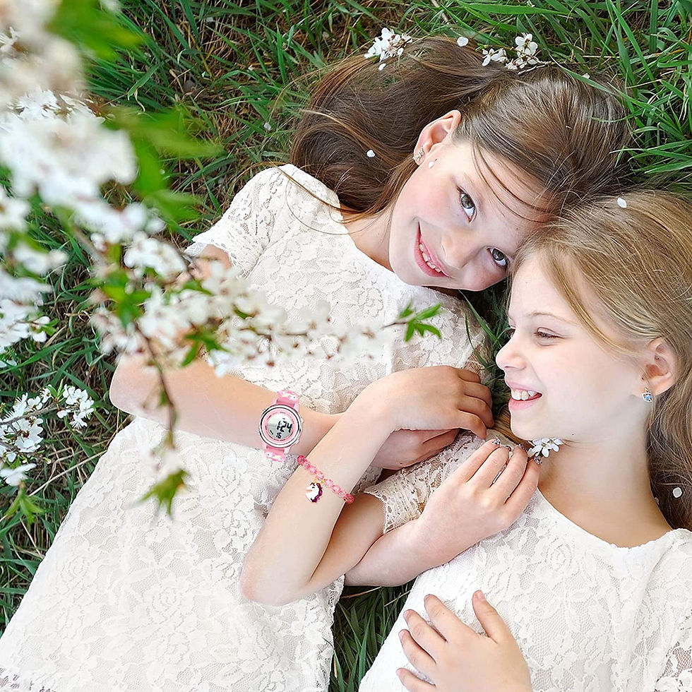 Thumbnail: 3 Pieces Kids Unicorn Watch and Unicorn Bracelet Toddler Digital Watch 7 Color 