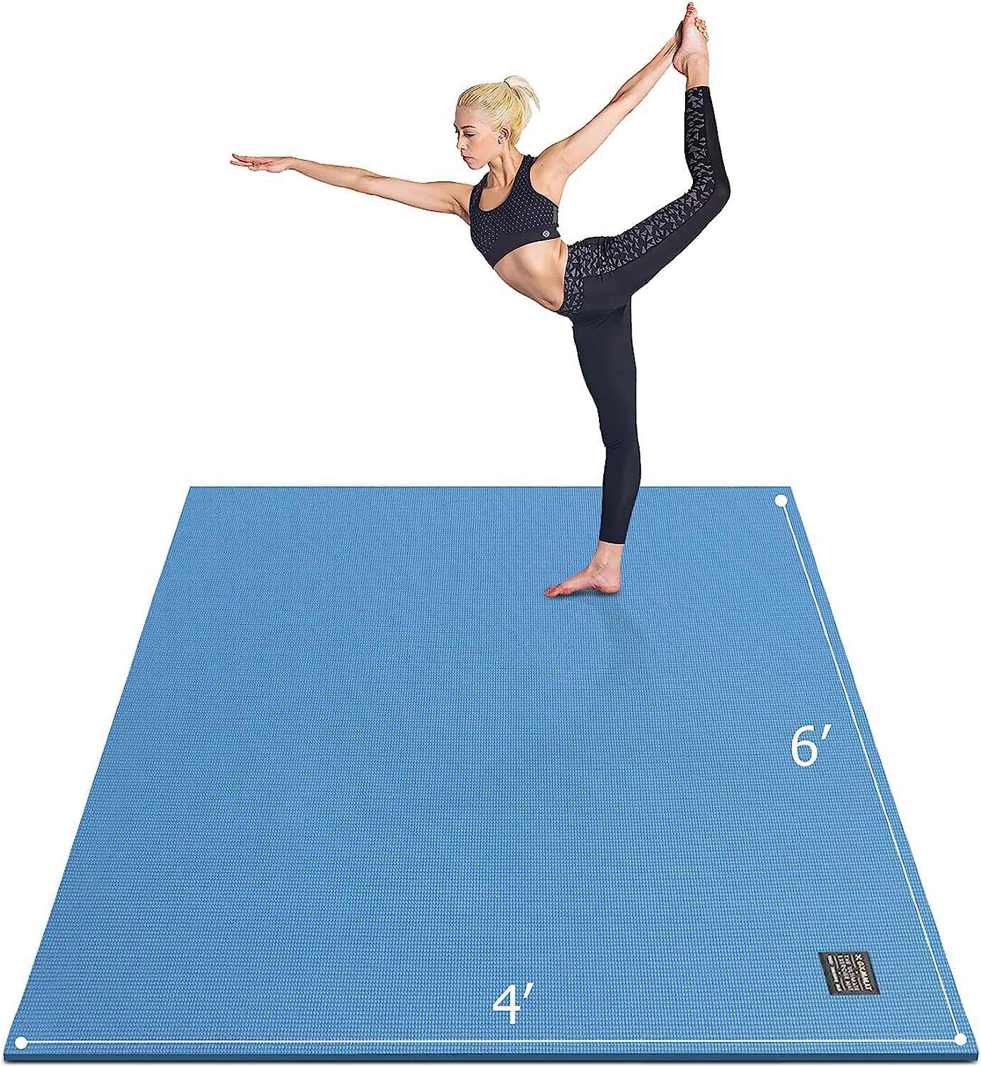 Gxmmat Large Yoga Mat 72"x 48"(6'x4') x 7mm for Pilates Stretching Home Gym Wor