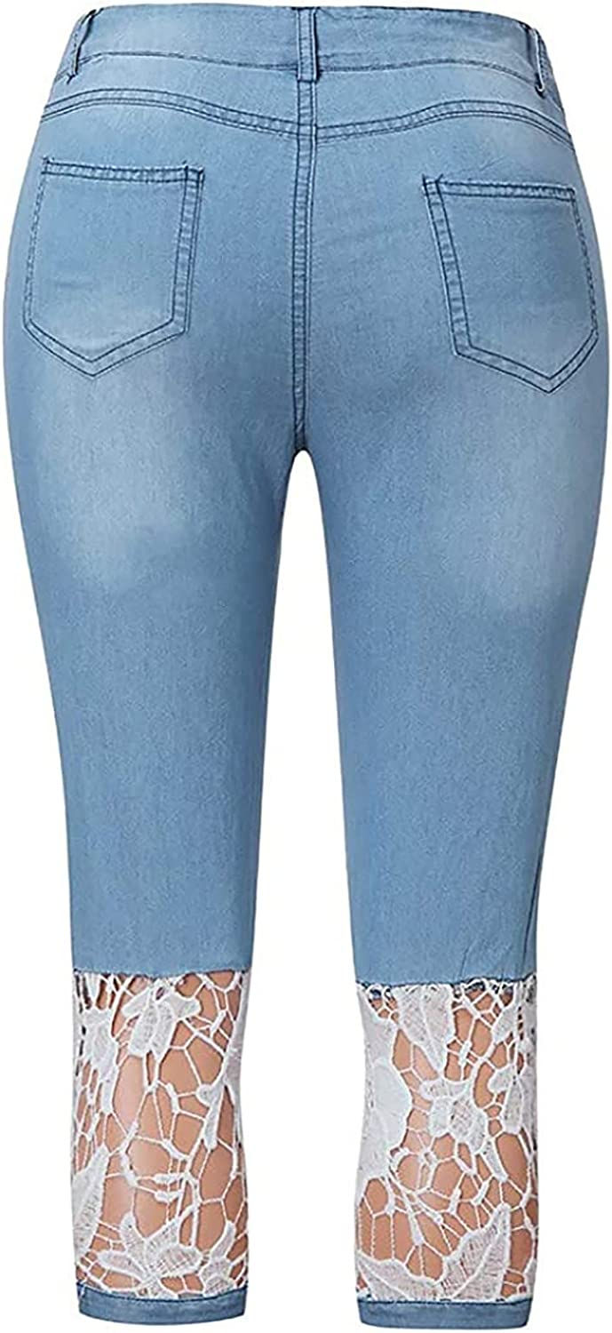 Thumbnail: AAZJSS Capris Jeans for Women Distressed High Waisted Sexy Boyfriend Plus Size 