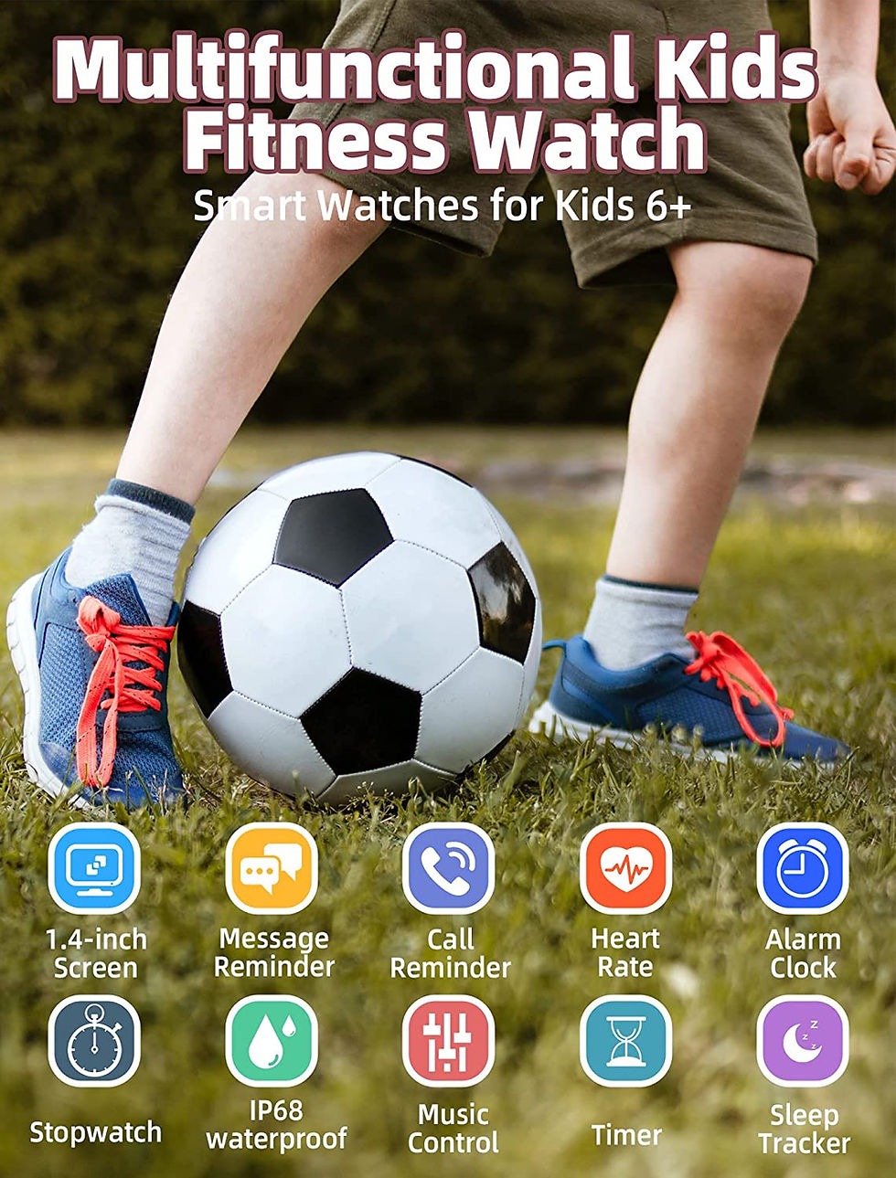 Thumbnail: Kids Smart Watch for Boys Girls,IP68 Waterproof Kids Fitness Activity Tracker W