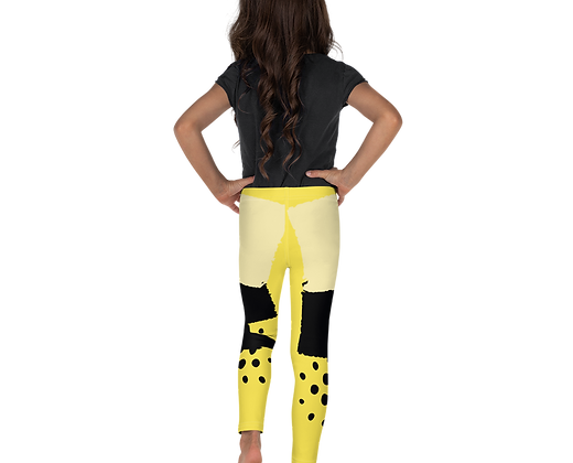 Girls Yellow & Black Leggings