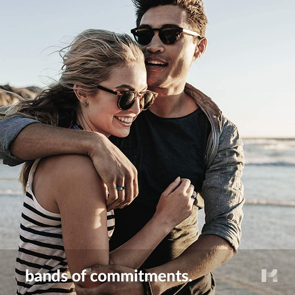 Thumbnail: Midnight Rose Collection Tungsten Wedding Band Ring 8mm for Men Women 18k Rose 