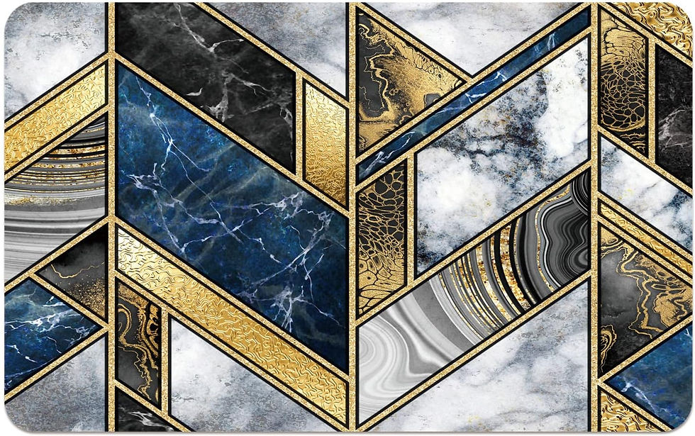 Thumbnail: SHENWSAN Diatomaceous Earth Bath mat ，Black Gold Shiny Marble Super Absorbent