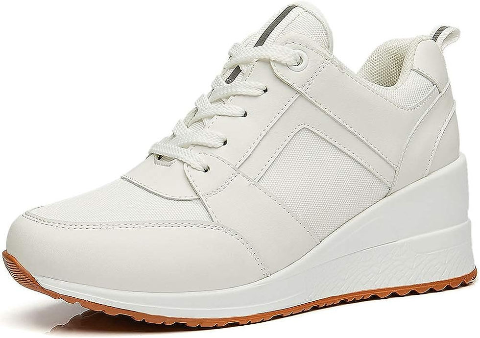 Thumbnail: High Heeld Wedge Sneakers for Women - Ladies Hidden Sneakers Lace Up Shoes, Bes