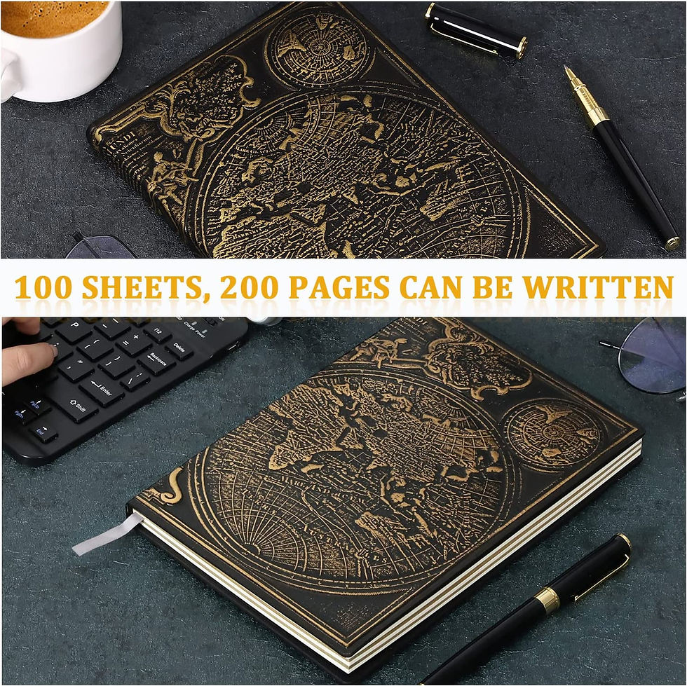 Thumbnail: Vintage Map Embossed Leather Notebook Travel Journal-Daily Notepad-Business Not