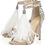 Thumbnail: Hinyyrin Women's Tassels Rhinestone Heeled Sandals Wedding Dress White Sandals 