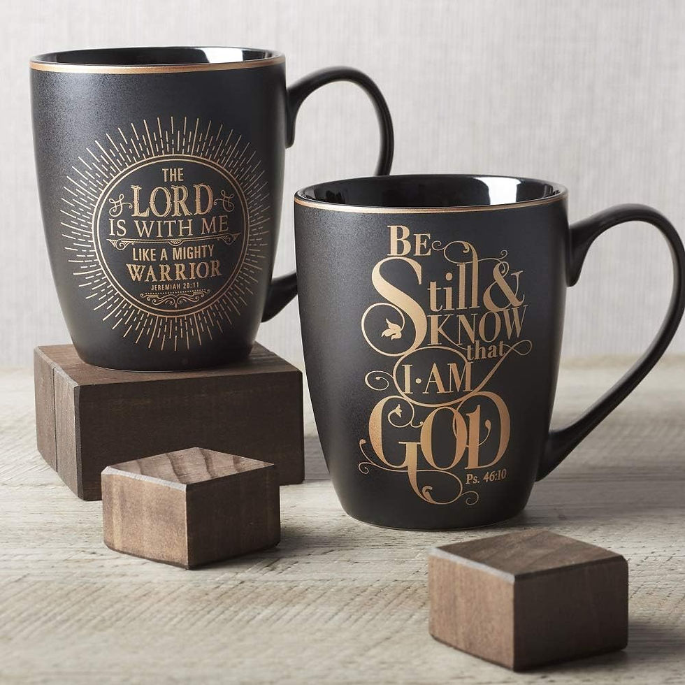 Thumbnail: Christian Encouragement Gifts for Men/Women Matte Black Coffee Mug w/Metallic F