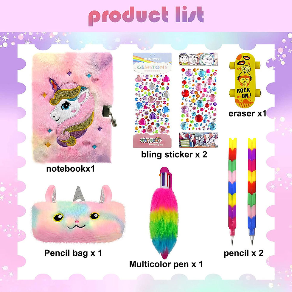 Thumbnail: RLGPBON Diary for Girls with lock and keys , Kids Journal School Travel Noteboo