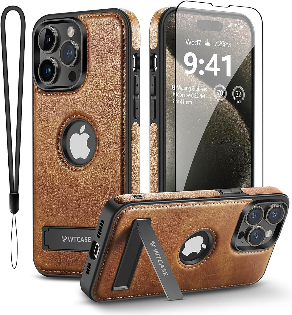 Thumbnail: WTCASE Magnetic for iPhone 15 Pro Leather Case,Built-in Invisible Stand [Compat