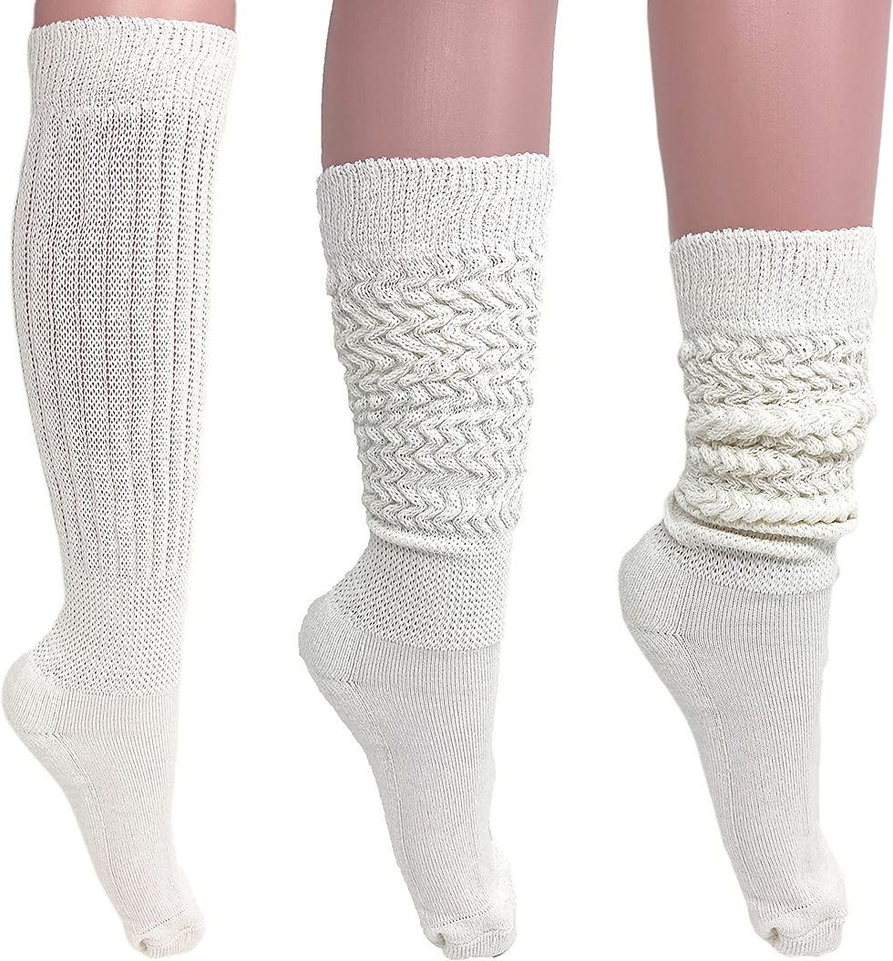 Thumbnail: AWS/American Made Women's Extra Long Heavy Slouch Cotton Socks Size 9 to 11