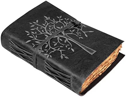 Thumbnail: Vintage Leather Journal Tree of Life - Leather Bound Journal - Vintage Deckle E