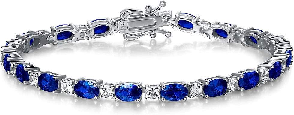 Thumbnail: FANCIME Birthstone Bracelets Sterling Silver Tennis Bracelets Charm Fine Jewelr