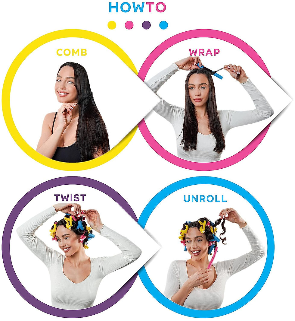 Thumbnail: Tifara Beauty Salon Heatless Flexible Hair Rollers Curlers 42-pack 7" Soft Foam