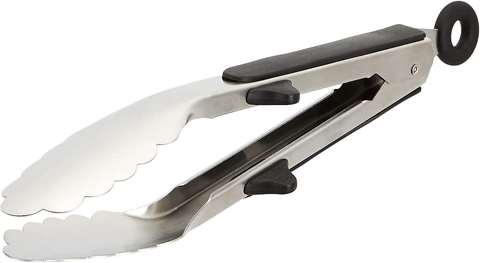 Thumbnail: Amazon Basics Stainless Steel Kitchen Tongs, Black Non-Slip Grip, 9-Inch