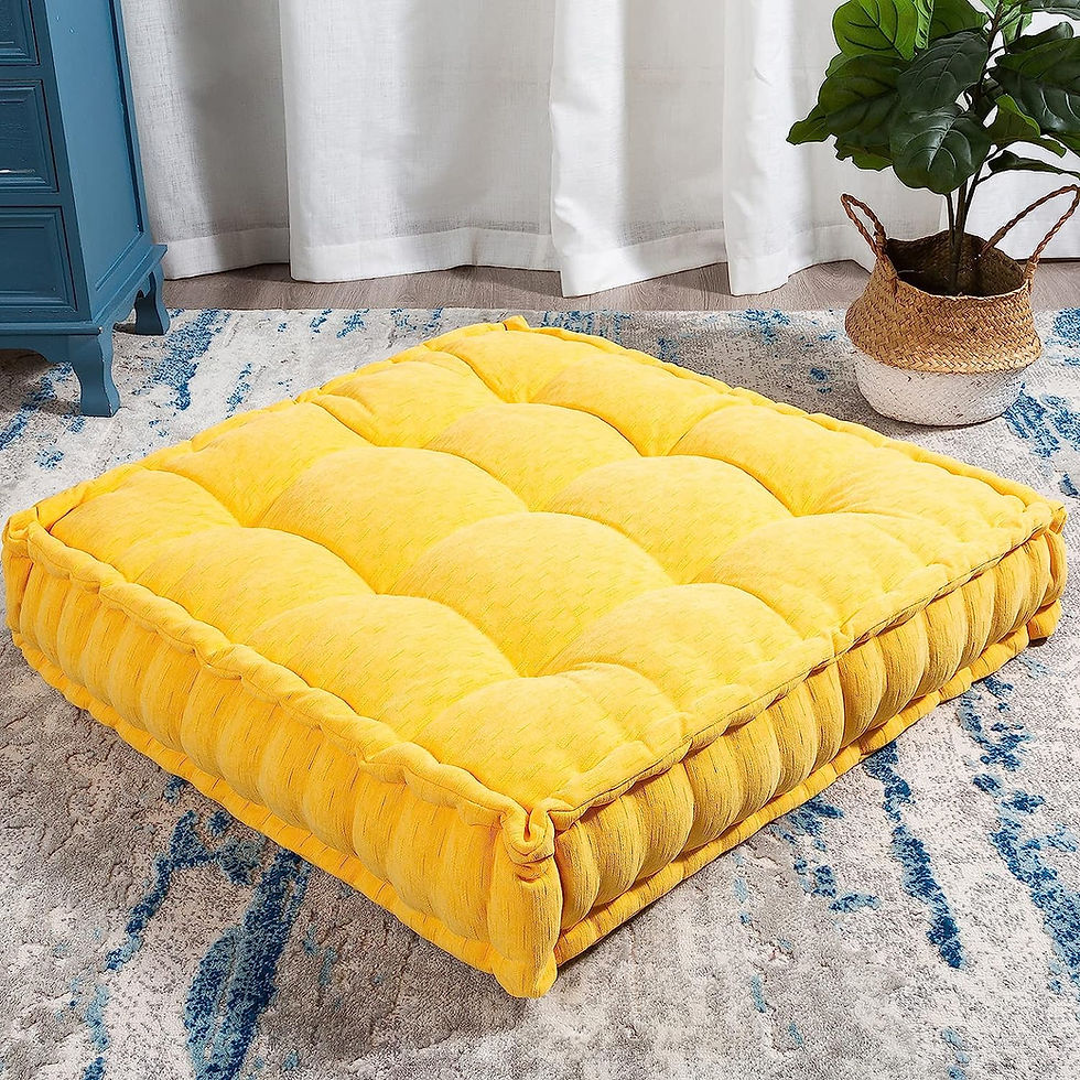 Thumbnail: HIGOGOGO Extra Large Floor Pillow, Square Tufted Floor Cushion with Frilled Edg