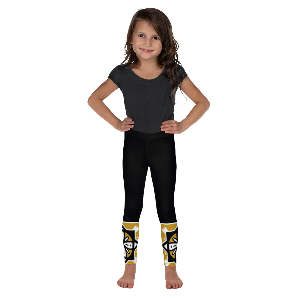 Girls Black & Gold Leggings