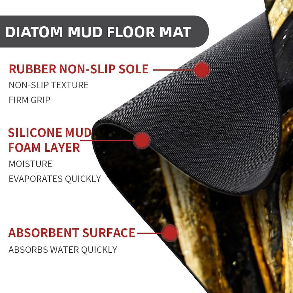 Thumbnail: Diatomaceous Earth Bath Mat,Blue Pink and Gold Marble Non-Slip Volume Super Abs