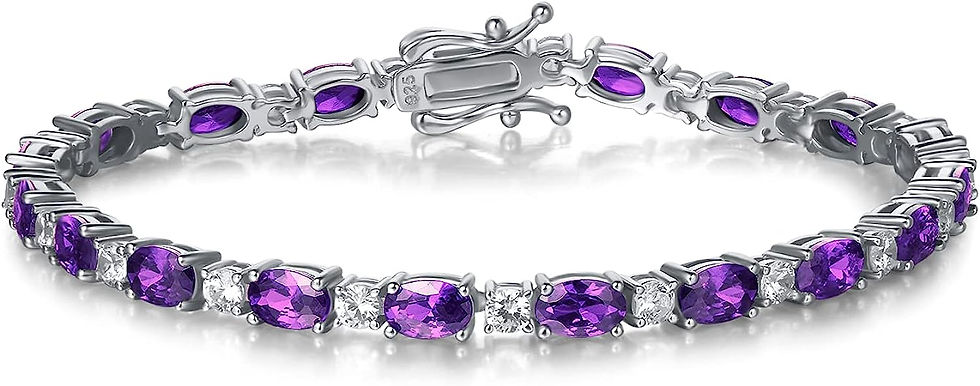 Thumbnail: FANCIME Birthstone Bracelets Sterling Silver Tennis Bracelets Charm Fine Jewelr