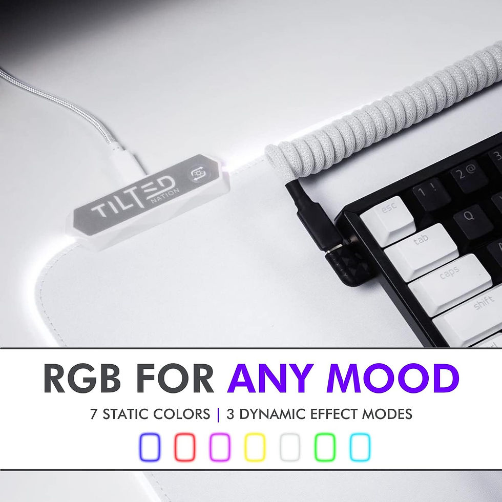 Thumbnail: Tilted Nation Bone White Gaming Mouse Pad RGB - Create Your Dream Setup - Brigh