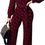 Thumbnail: Women's Sexy Jumpsuits Elegant Long Sleeve Straight Long Pants Clubwear Rompers