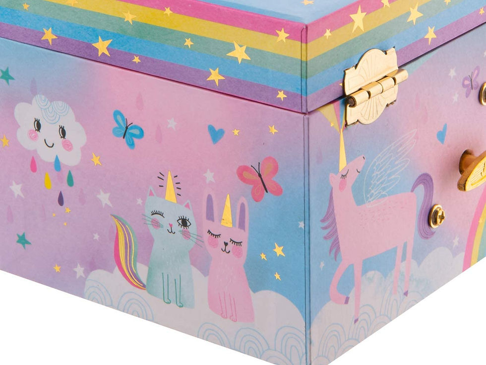 Thumbnail: Jewel keeper Girl's Musical Jewelry Storage Box with Spinning Unicorn, Cotton Ca