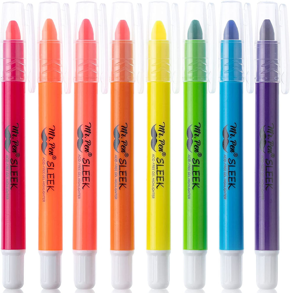 Thumbnail: Mr. Pen No Bleed Gel Highlighter, Bible Highlighters, Assorted Colors, Pack of 8