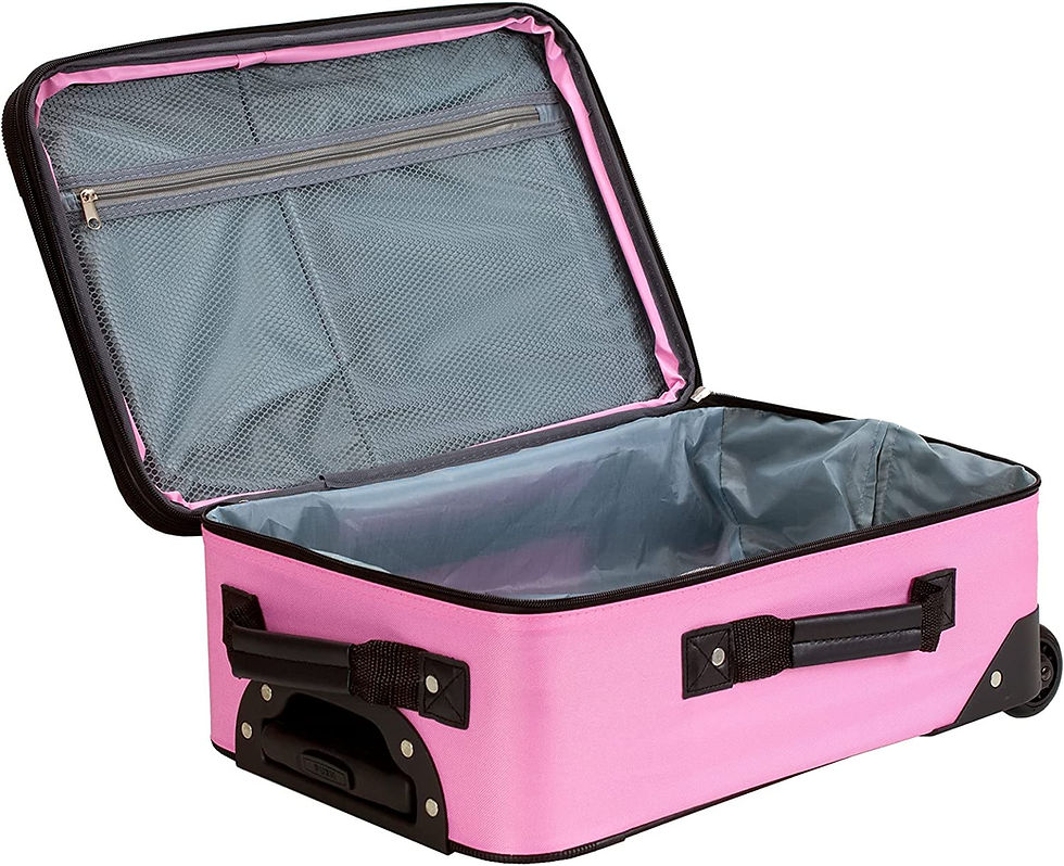 Thumbnail: Rockland Fashion Softside Upright Luggage Set, Black Dot, 2-Piece (14/19)