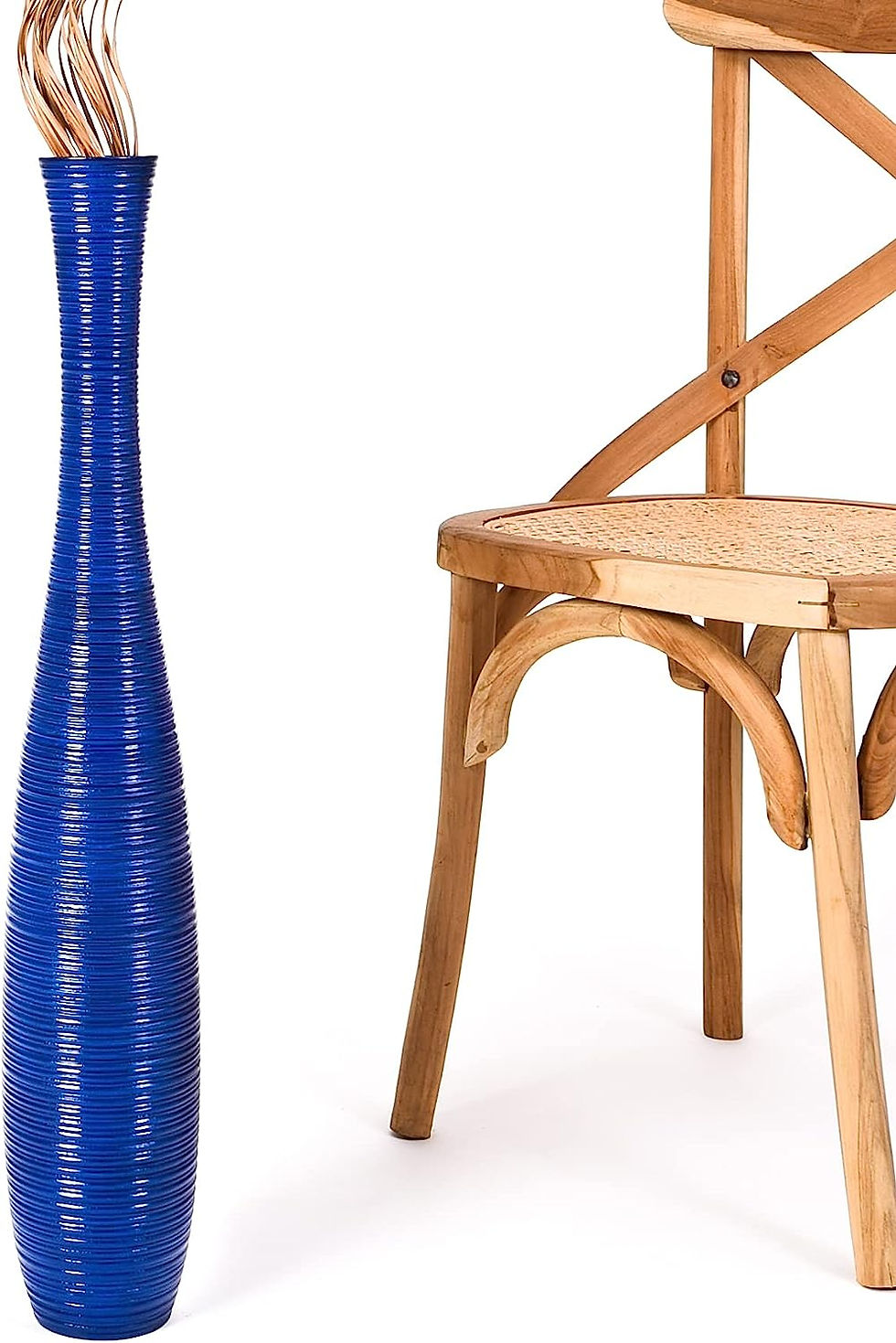 Thumbnail: LEEWADEE Large Floor Vase – Handmade Flower Holder Made of Wood, Sophisticate